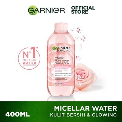 Garnier Micellar Water Blue Pink Oil Rose Skin Care - 400 ml (Pembersih Wajah Make Up)