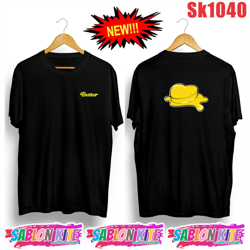 MURAH!!! KAOS KPOP SEOKJIN BUTTER sablon dpn belakang SK1040 SEOKJIN JK FG V JH BANGTAN BOYS