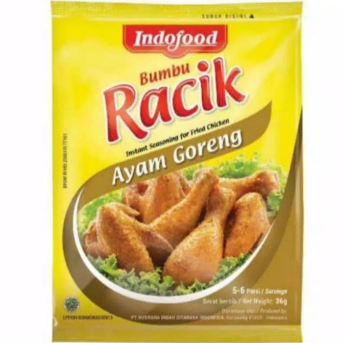 

Instan-Masak-Bumbu- Indofood Bumbu Racik Ayam Goreng Kemasan 26 Gram -Bumbu-Masak-Instan.