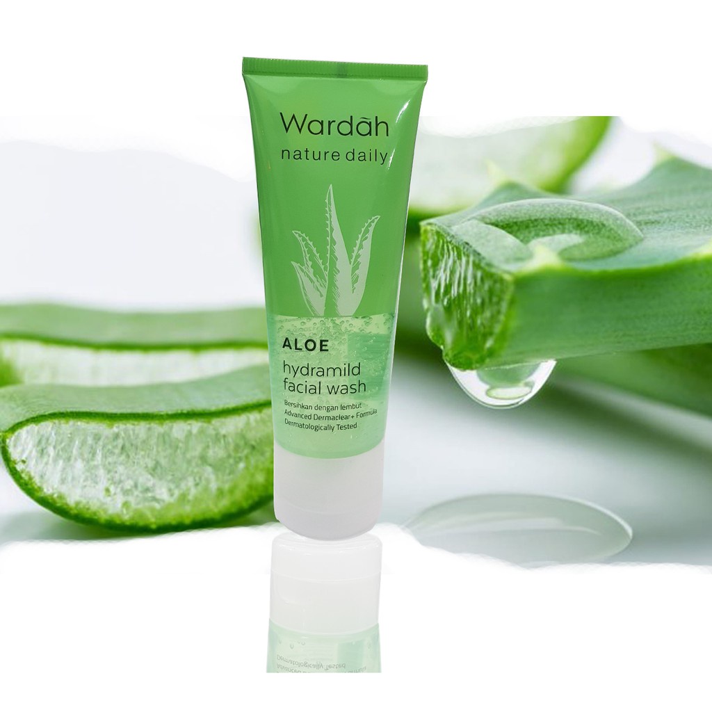 Wardah Nature Daily Aloe Hydramild Facial Wash 60 ml / Wardah Nature Daily Aloe Hydramild / Wardah Nature Daily Series