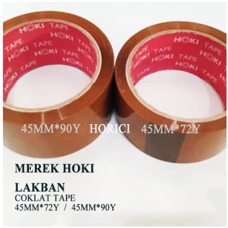 LAKBAN BENING - LAKBAN COKELAT COKLAT HOKI TAPE 45mm x 90 Yard Super Clear Murah