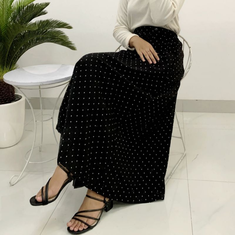 grosir_solo || ROK POLKA  / POLKA SKIRT / ROK PANJANG WANITA MOTIF