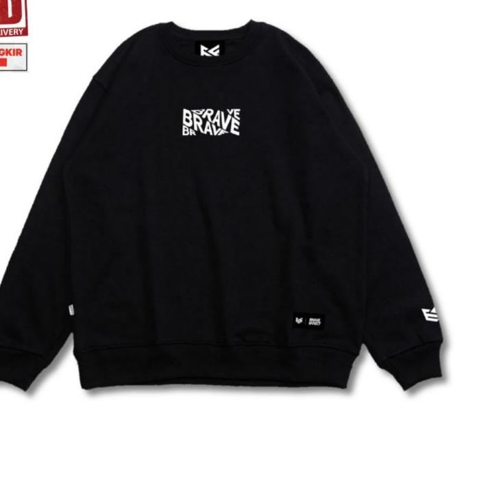 『Hyper Mall JU6』 Sweater Crweneck Sweatshirt Hitam Size M-XL Cowok Cewe / Pria Wanita *