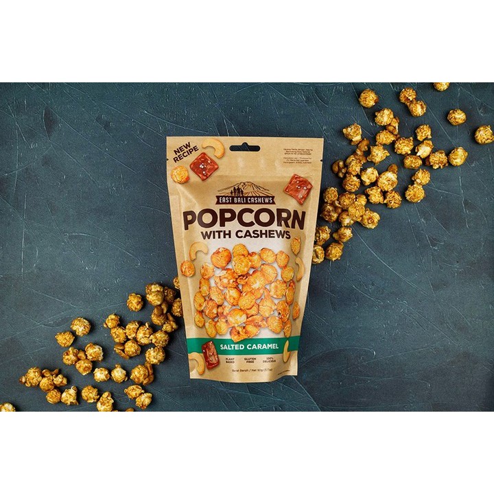 EAST BALI YAVA CASHEWS POPCORN CARAMEL | KACANG METE MEDE SNACK CEMILAN SEHAT