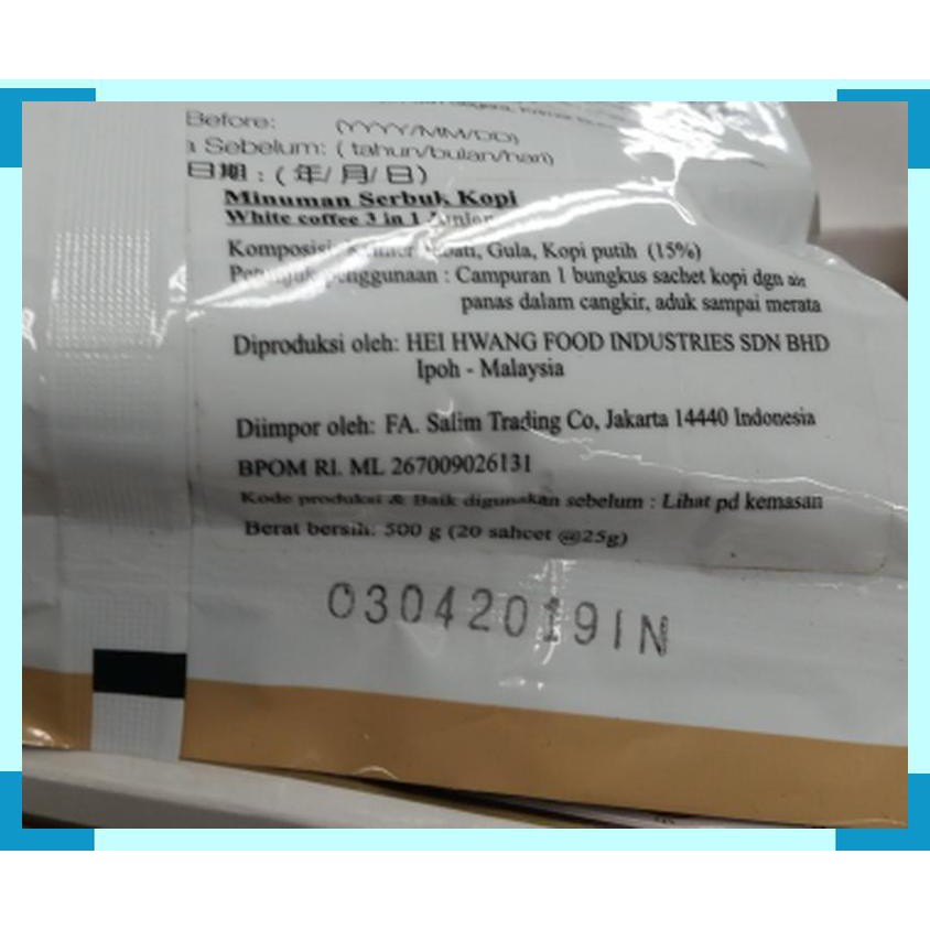 

Hei Hwang | white voffee | cappucinno | 500 gram | 20 sachet x 25 gram