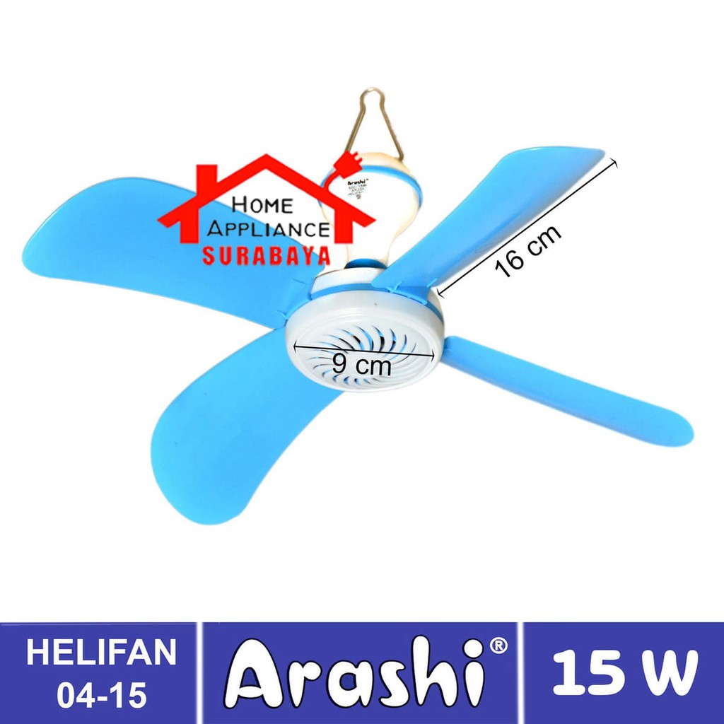 Kipas Angin Gantung 4 Baling Helifan Arashi 15W 15 Watt AR-228 AR 228