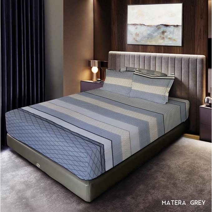 Celina by King Rabbit 100% Cotton Silk Sprei 120x200 cm Mattera Blue Termurah