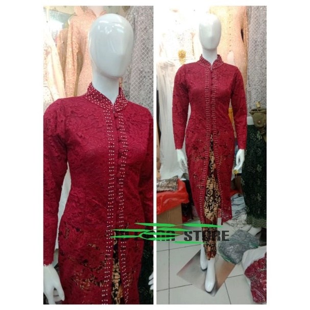 Kebaya Ibu Besan Payet Rok Plisket Kebaya Kurung Melayu Model Kancing
