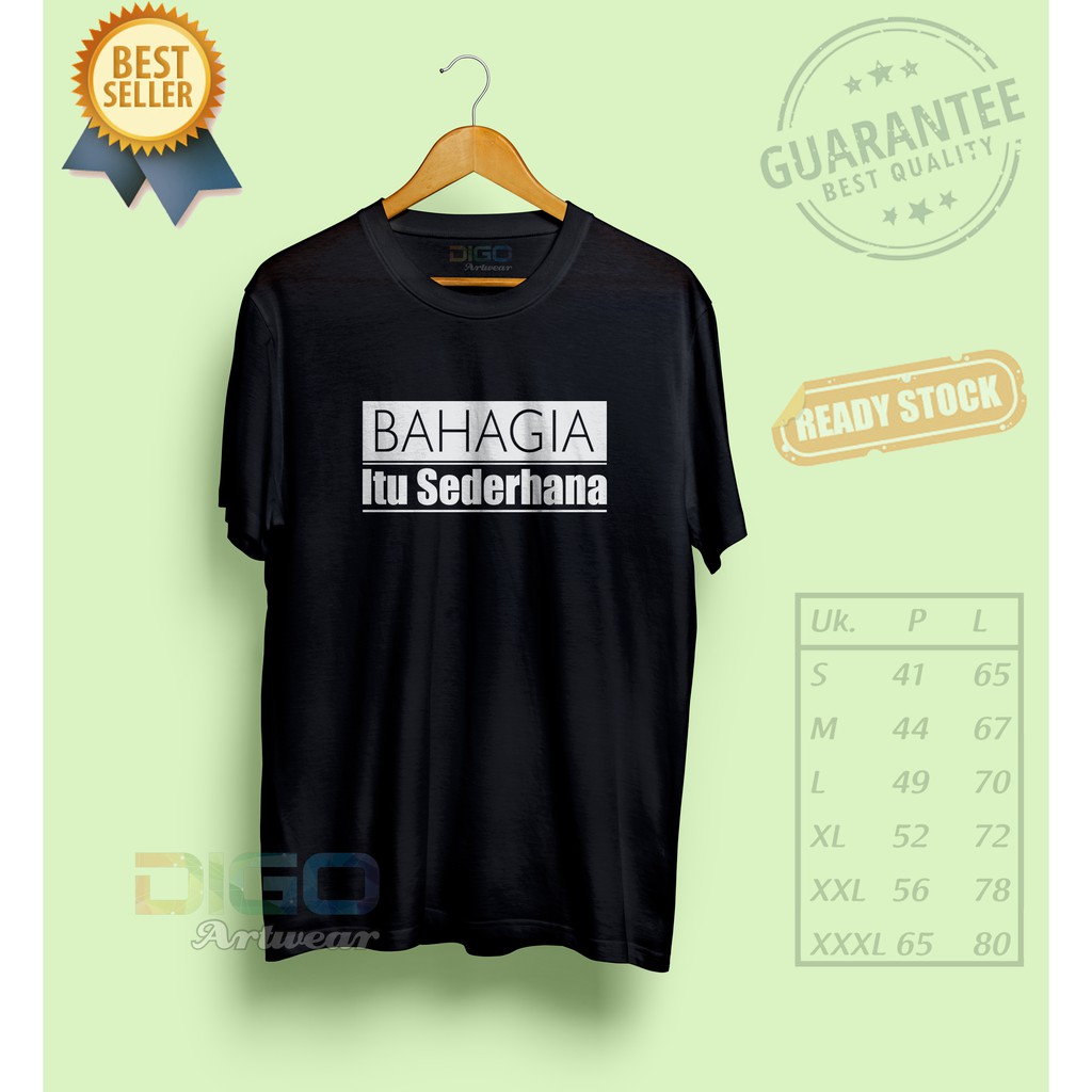 Kaos Kata Kata Lucu Bahagia Itu Sederhana Shopee Indonesia