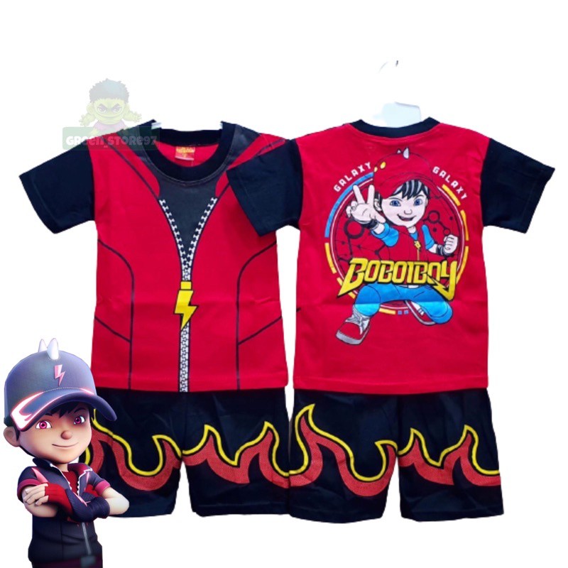 BAJU ANAK SETELAN ANAK LAKI LAKI BOBOIBOY GRATIS TOPI JUGA / BOBOIBOY HATALINTAR API GRATIS TOPI