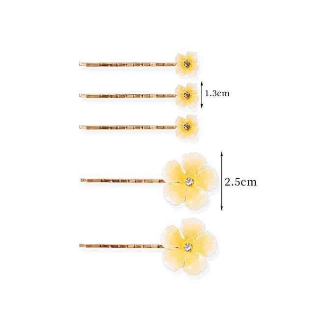 LRC Jepit Rambut Fashion Gold-plated Flower Hair Clip Set D07599