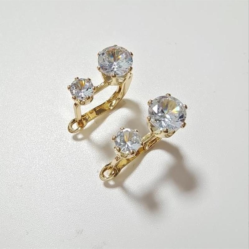 Anting Hoop Juntai Berlian Sapphire Putih Kuning Emas 18k Untuk Wanita