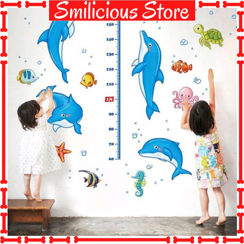 Stiker Dinding Pengukur Tinggi Badan Anak Karakter / Grow Up Wall Sticker