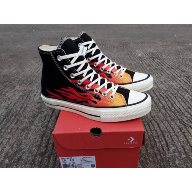 CONVERSE 70s HIGH BLACK BLACK ENAMEL RED