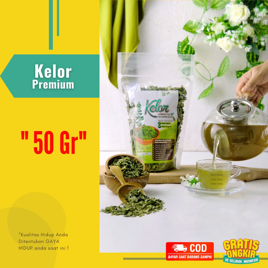 JUAL TEH DAUN KELOR KERING 50 GRAM / MORINGA / PREMIUM 100% ORGANIC / OBAT JSR /OBAT JANTUNG