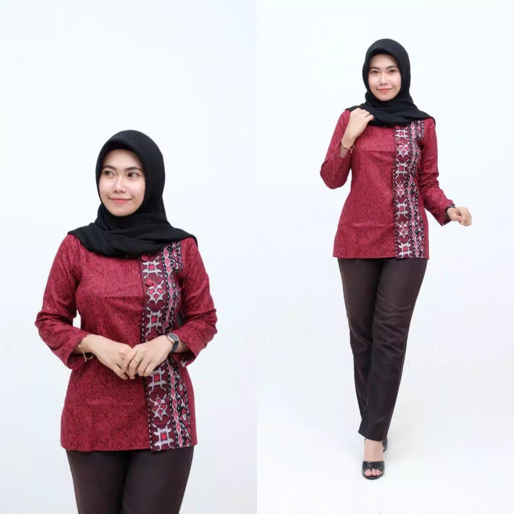 Atasan Batik Dolby Dolbi Dobby Doby Tenun Sutra Tulis Halus Katun Atbm Baron ,sarombit Atasan/bis