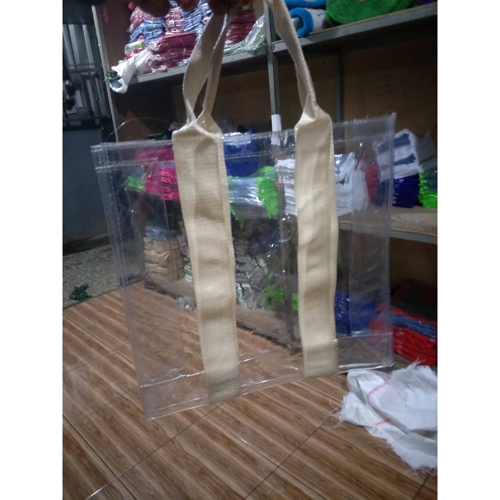 Tote bag transparan tas haji umroh besar 30x10x25