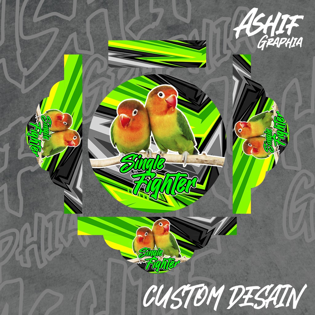 STIKER DECAL TEBOK LOVEBIRD CUSTOM