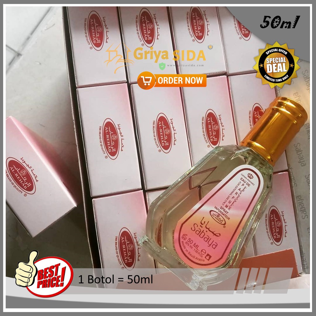 Parfum al rehab sabaya 50ml original minyak wangi alrehab spray aroma sabaya PROMO!