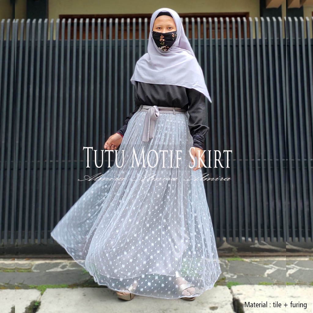 Rok Tutu Panjang Wanita  Muslimah Motif  Rok tutu dewasa Tutu skirt Griyaraditya Almira