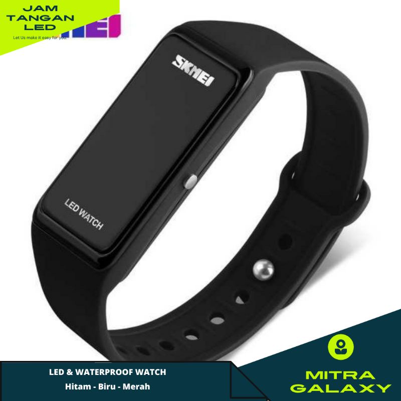 Jam Tangan LED SKMEI Waterproof / Jam Gelang Karet Pria Wanita Anti Air Digital