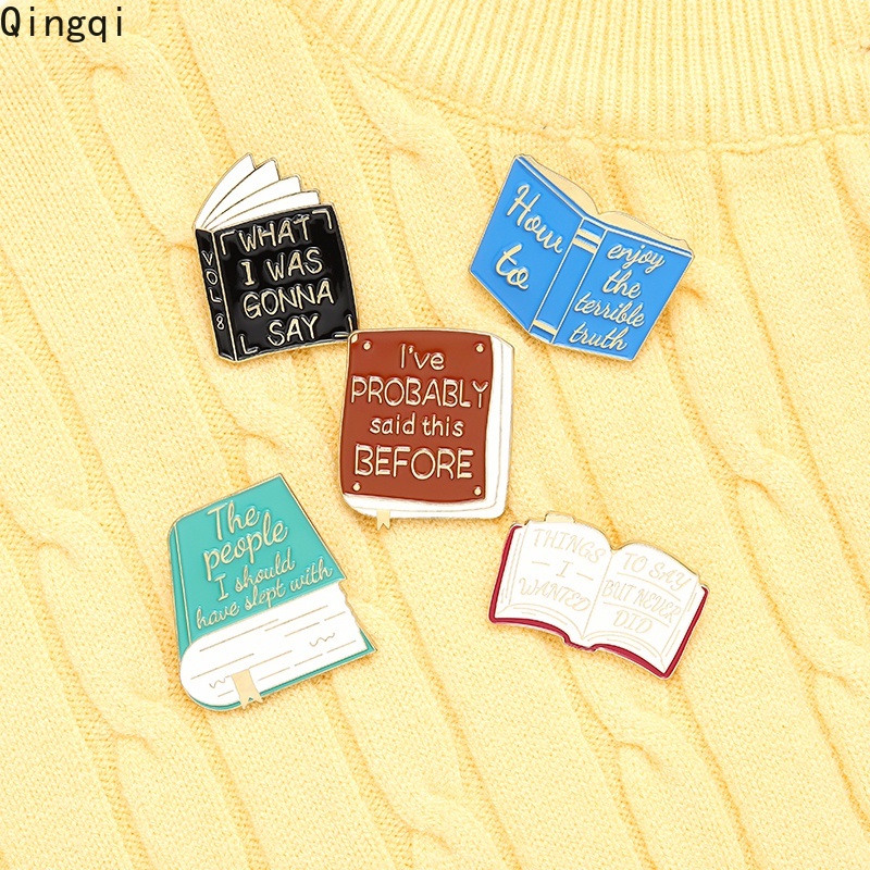 Bros Pin Enamel Desain Kartun Buku Perpustakaan Untuk Hadiah Teman