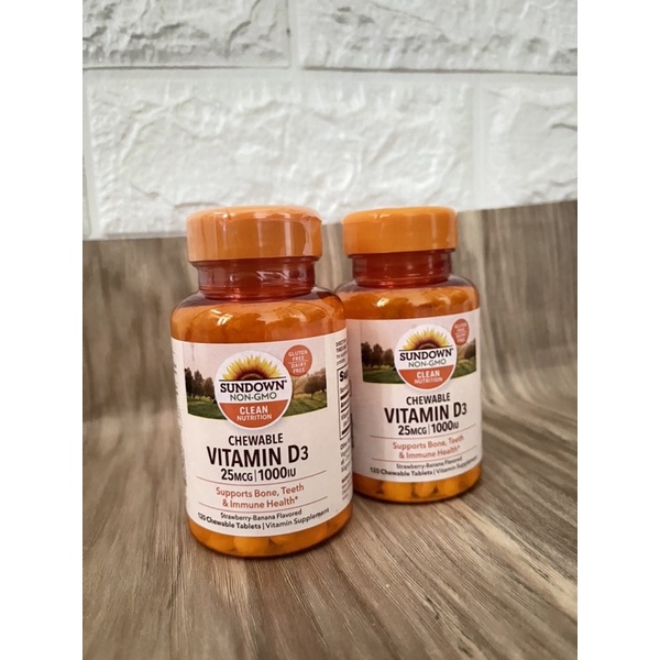 SUNDOWN vitamin D3 1000iu 120 Chewable tablets