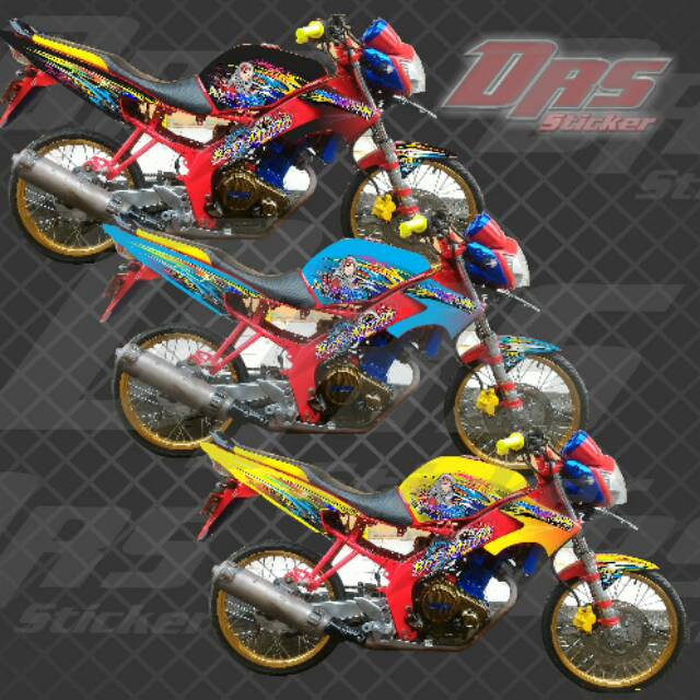 Striping lis stiker variasi vixion old -wanita berhijab