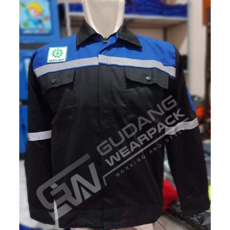 WEARPACK ATASAN Gudang Wearpack - Baju Kerja Seragam Proyek Warna HITAM - BENHUR
