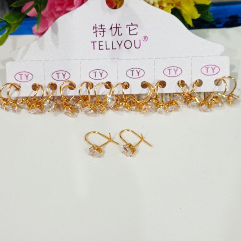 anting Desi mata satu dewasa, perhiasan xuping isi 12pcs