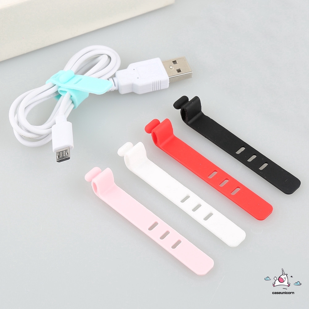 5pcs Holder Organizer Kabel Charger Usb Magnetik Bahan Silikon