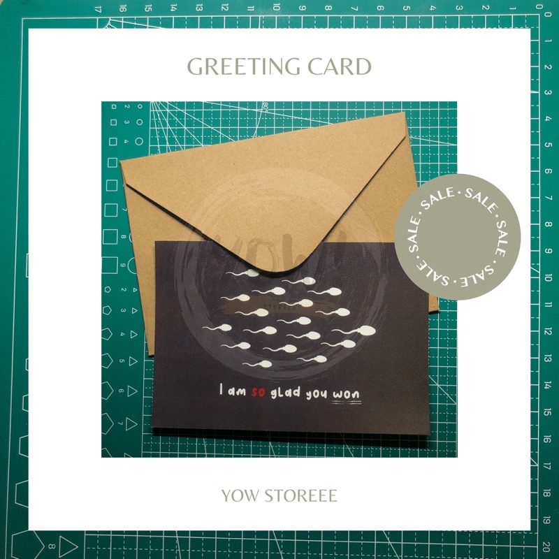 

[YOW CARD] Kartu Ucapan dengan Amplop Kraft Coklat / Greeting Card with Brown Kraft Envelope - I Love You / ILY - Valentines Card / Love Lovers Lovebirds / Won Sperm / Born Edition - YOW STOREEE
