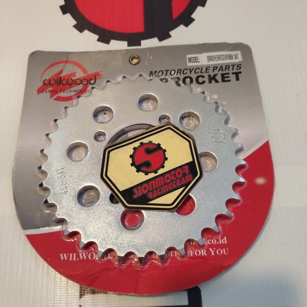 Gir Gear Belakang / Rear Sprocket Gear Suzuki Smash / Shogun New / Satria FU Lama / Arashi 428 - 34T Wilwood-3