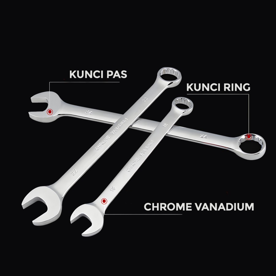 Kunci Ring Pas Size 6-27mm Satuan Per Biji Bahan Kuat Anti Karat