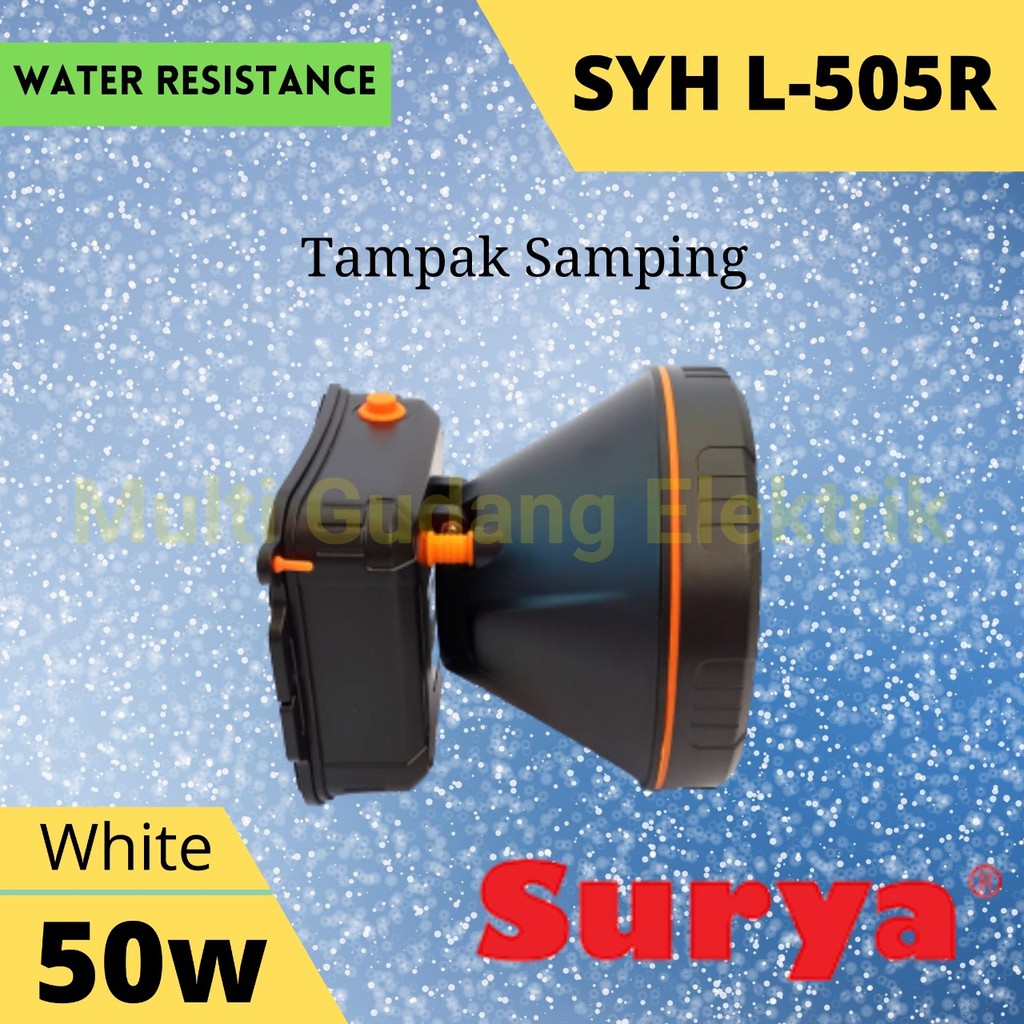 Senter Kepala Surya SYH L 505 R 50 watt Headlamp Water resistance