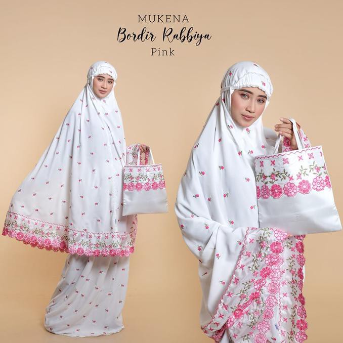 Mukena Dewasa Bordir Rabbiya - Pink