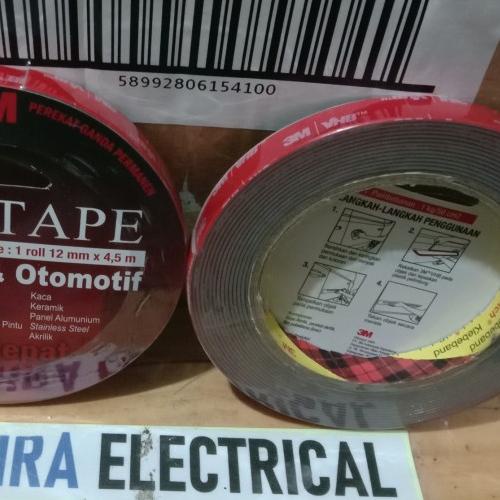 

➺ Double Tape VHB Original 3M VHB 24mm - 12mm Double Tape Otomotif Mobil - 12mmx4,5meter ➢