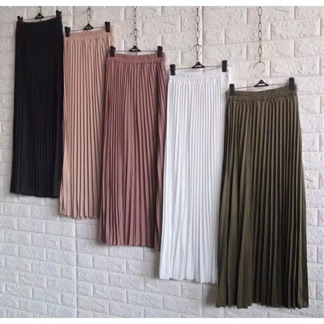 CLEARANCE SALE / ROK PLISKET PREMIUM BAHAN TEBAL/ PRISKET PANJANG/ PLEATED SKIRT/FLARE SKIRT/GOOD QUALITY