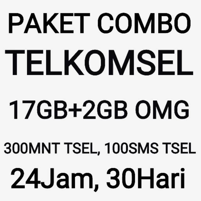Paket Combo Telkomsel 17 Gb All Net Omg Internet Kuota Data Nelpon Sms 30 Hari Sebulan Bulanan Murah Shopee Indonesia