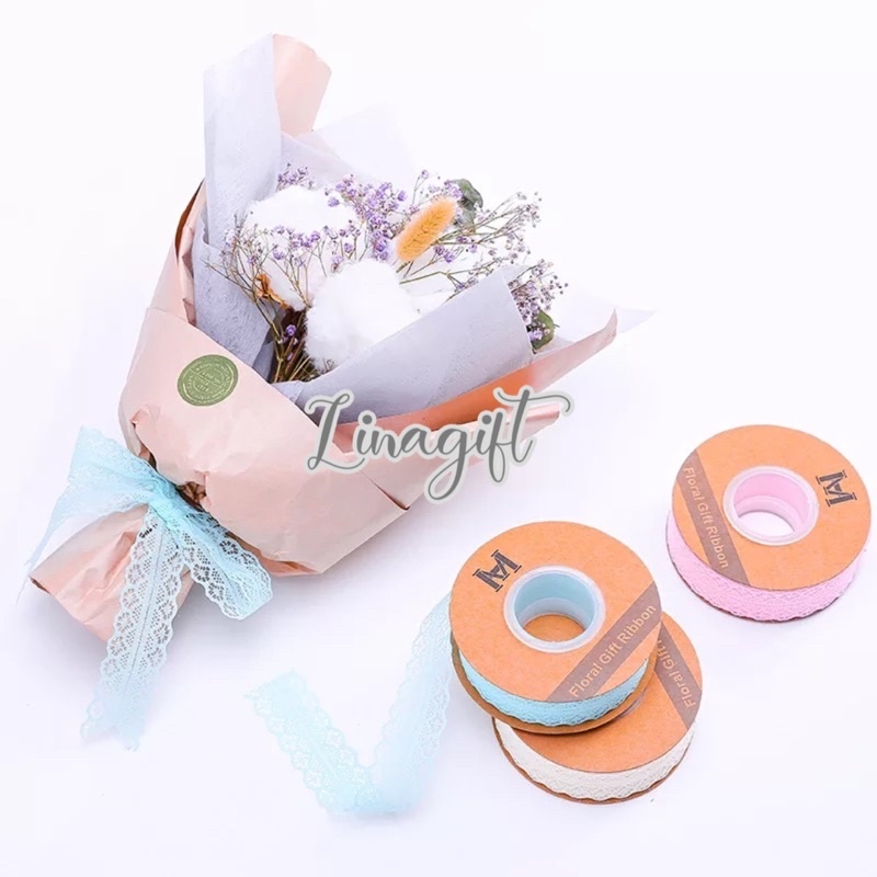 ( Meter ) LACE RIBBON 3CM 4.5CM - PITA RENDA AIR 30MM 45MM FANCY BUNGA BOUQUET / FLOWER WRAPPING HIASAN KADO HAMPERS PARCEL SOUVENIR