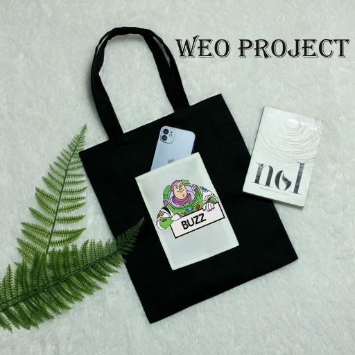 TOTE BAG KANVAS / TOTE BAG HITAM / TOTE BAG TOY STORY PART 2