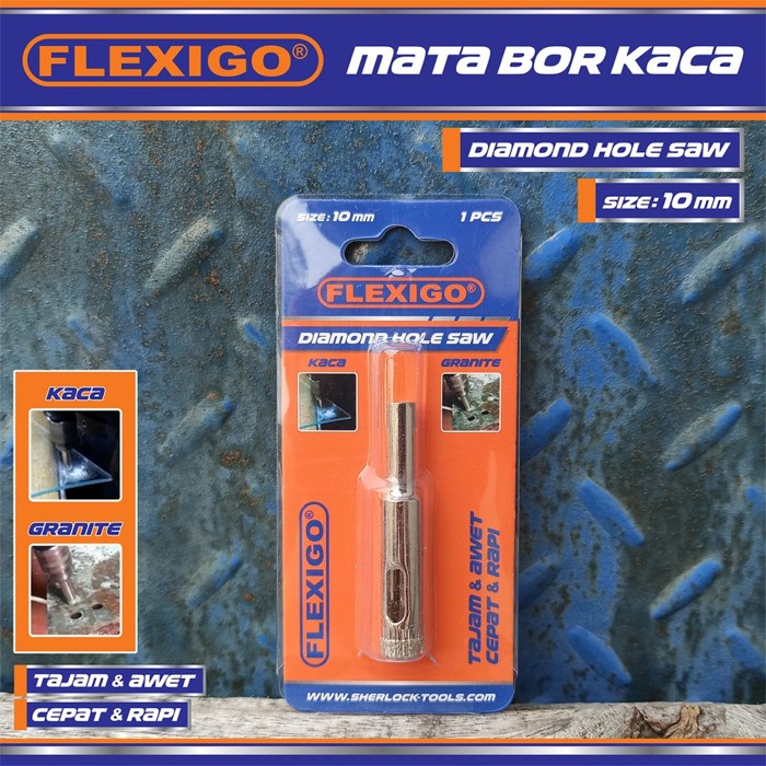 Mata Bor Kaca &amp; Granite uk. 10 mm Original Flexigo Diamond Hole Saw