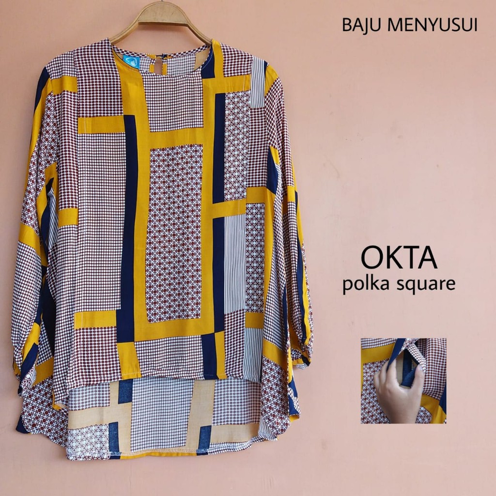 MAMIGAYA Baju Menyusui Formal Okta Formal Blouse Menyusui Katun