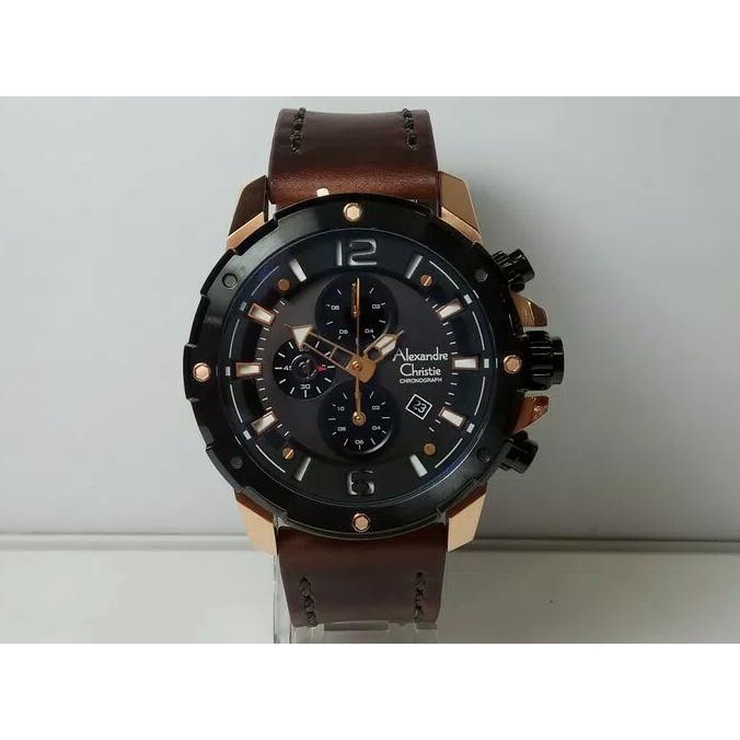 Super Sale ALEXANDER CHRISTIE AC6410 PRIA ROSEGOLD BLACK / ROSE GOLD HITAM KULIT Ready Stock