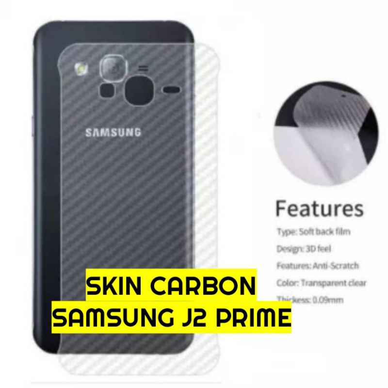 Samsung J2 Prime Skin Carbon Antigores Belakang Hp Anti Jamur