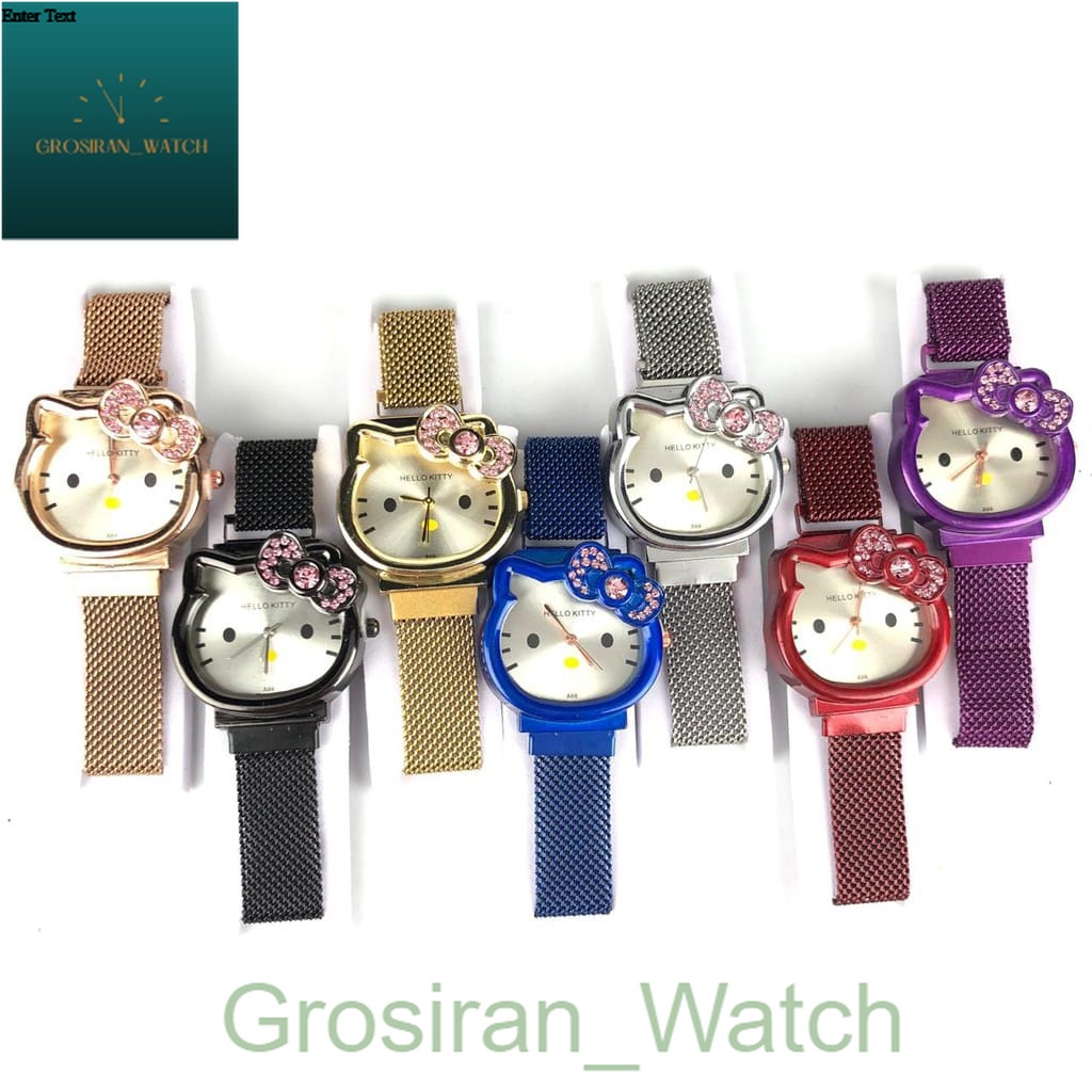 Jam Tangan Fashion Anak-Anak Karakter Hello Kitty Strap Magnet HK-165 [G_W]