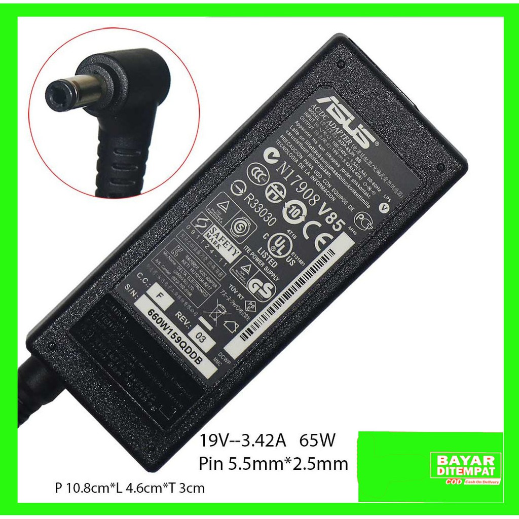 Adaptor charger Laptop ASUS X450 X451 X452 x550 A46C A46CB 19V.3.42a