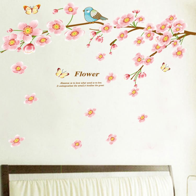 RELIZA Wall Sticker / Stiker Dinding Bunga Sakura Flower Bird Wallsticker Hiasan Dinding JM7296