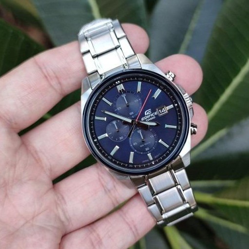 JAM TANGAN PRIA CASIO EDIFICE EFV-610DB-2A SILVER BLUE ORIGINAL