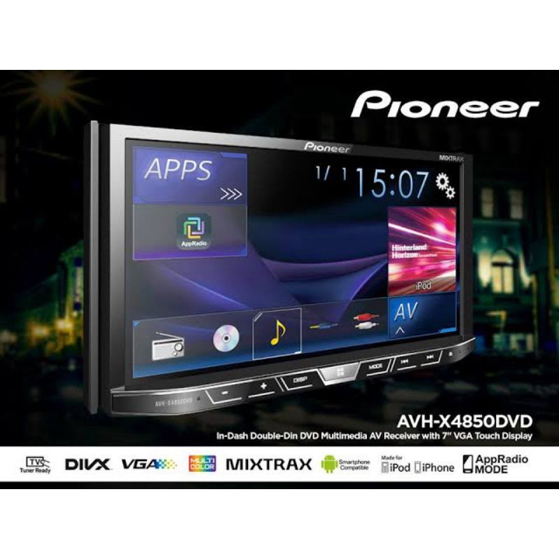 Pioneer AVH-X4850DVD Universal Double Din DVD Layar Sentuh 7 inch Mirrorlink